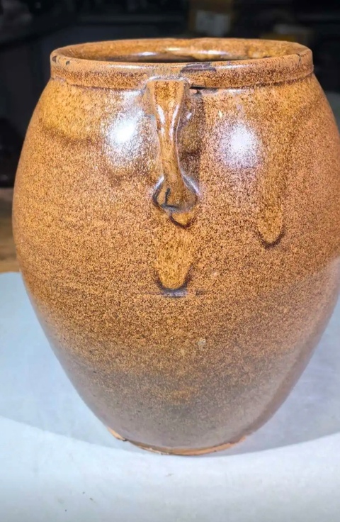 古玩陶瓷褐黃釉雙系罐真品鑒賞圖