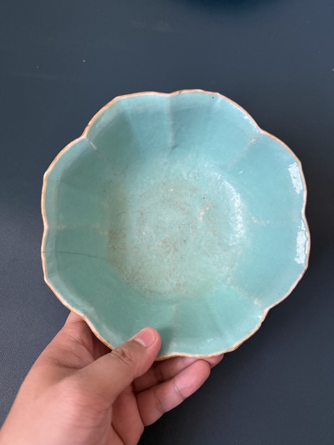 古玩陶瓷富貴大飛黃騰達(dá)粉彩花口碗真品鑒賞圖