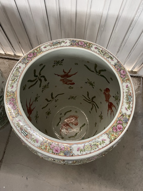古玩陶瓷廣彩人物故事紋畫缸真品鑒賞圖