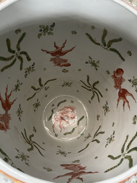 古玩陶瓷廣彩人物故事紋畫缸真品鑒賞圖