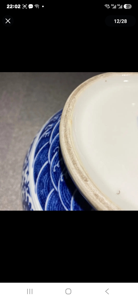 古玩陶瓷青花纏枝花卉紋輔首尊真品鑒賞圖