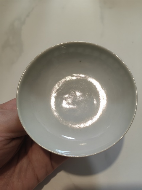 古玩陶瓷青花纏枝花卉蓋碗真品鑒賞圖