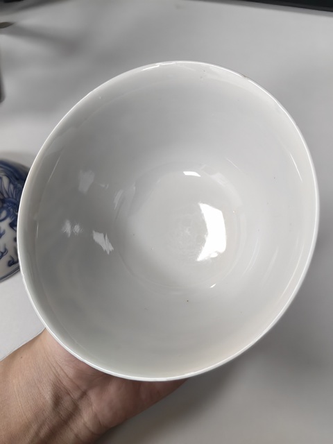 古玩陶瓷青花龍鳳紋蓋碗真品鑒賞圖