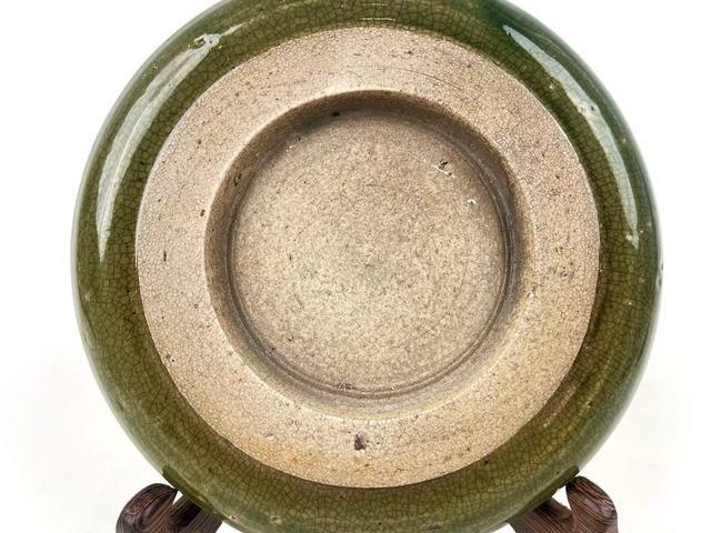 古玩陶瓷清末民初·綠哥釉洗真品鑒賞圖