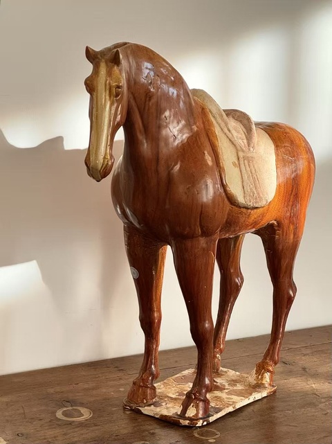古玩陶瓷唐代黃釉馬真品鑒賞圖