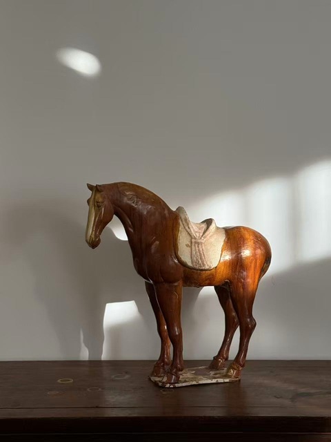 古玩陶瓷唐代黃釉馬真品鑒賞圖