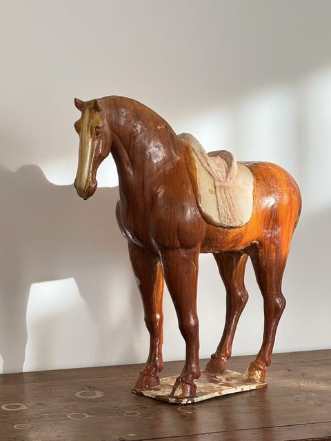 古玩陶瓷唐代黃釉馬真品鑒賞圖