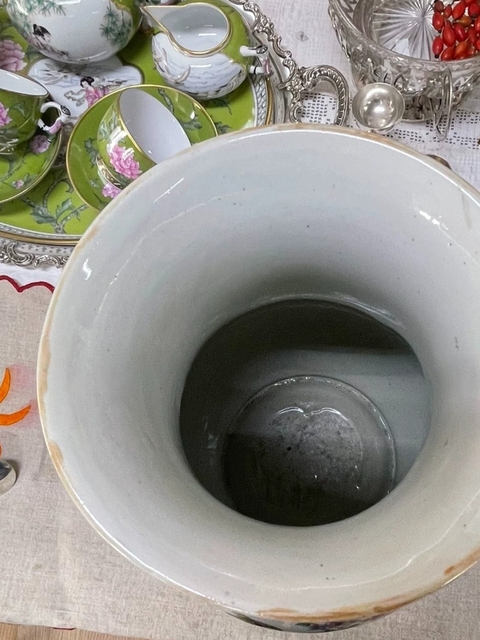 古玩陶瓷花鳥紋粉彩尊真品鑒賞圖