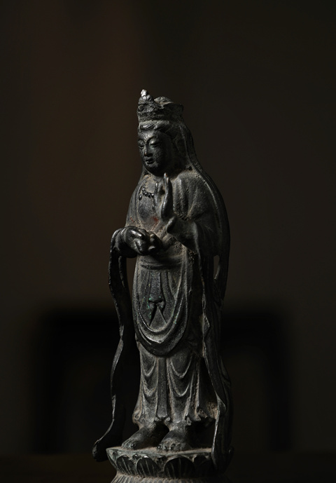 古玩銅器觀世音菩薩真品鑒賞圖