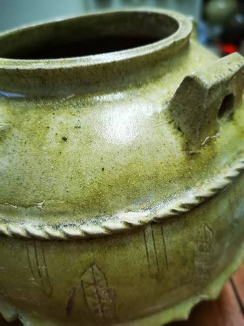 古玩陶瓷北齊青釉罐真品鑒賞圖