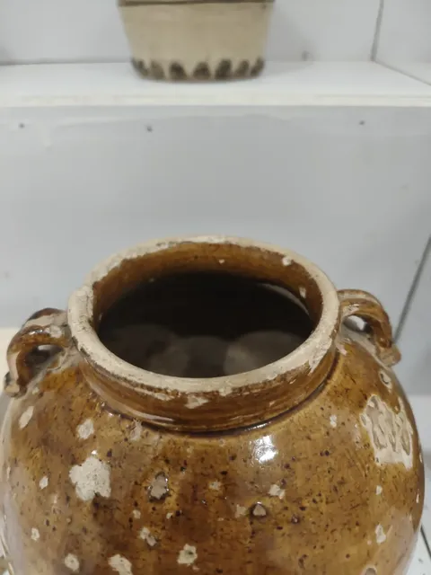 古玩陶瓷褐釉雙系罐真品鑒賞圖