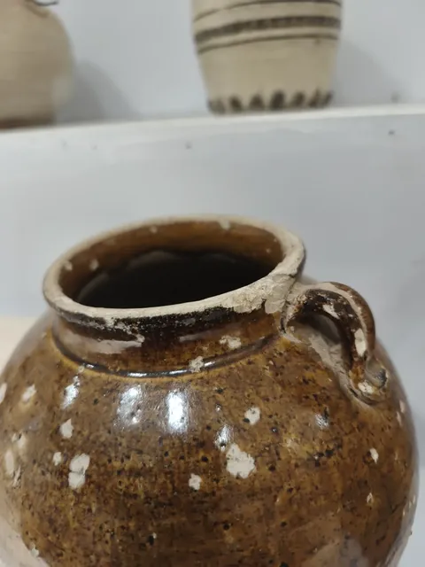 古玩陶瓷褐釉雙系罐真品鑒賞圖