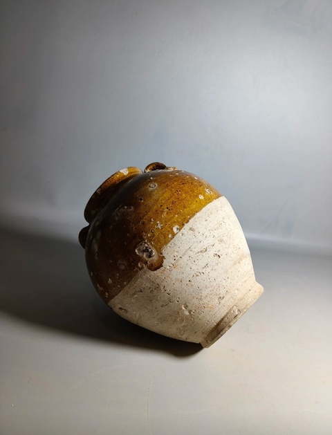 古玩陶瓷褐釉雙系罐真品鑒賞圖