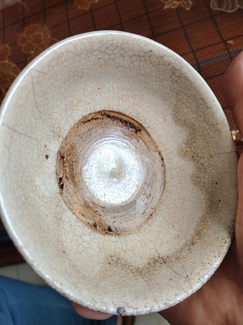 古玩陶瓷清末民初白地褐彩碗真品鑒賞圖