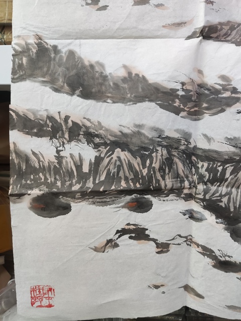 古玩字畫已故河南名家劉發(fā)魁  山水拍賣，當(dāng)前價(jià)格1元