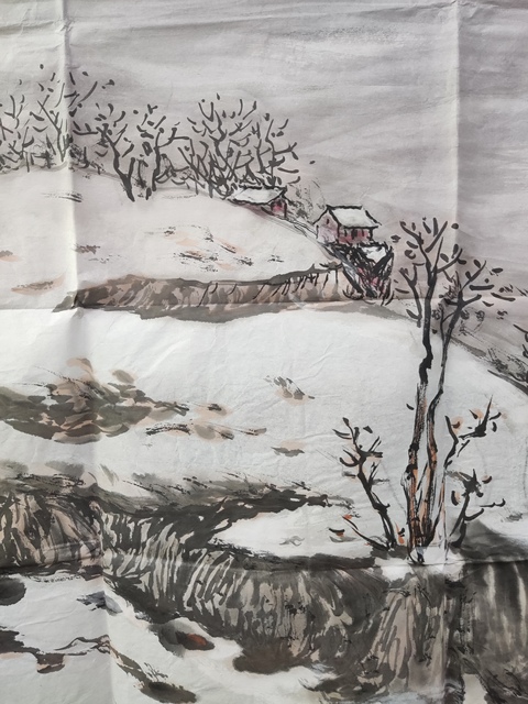 古玩字畫已故河南名家劉發(fā)魁  山水拍賣，當(dāng)前價(jià)格1元