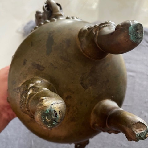 古玩銅器獸鈕熏爐真品鑒賞圖