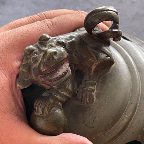 古玩銅器獸鈕熏爐真品鑒賞圖