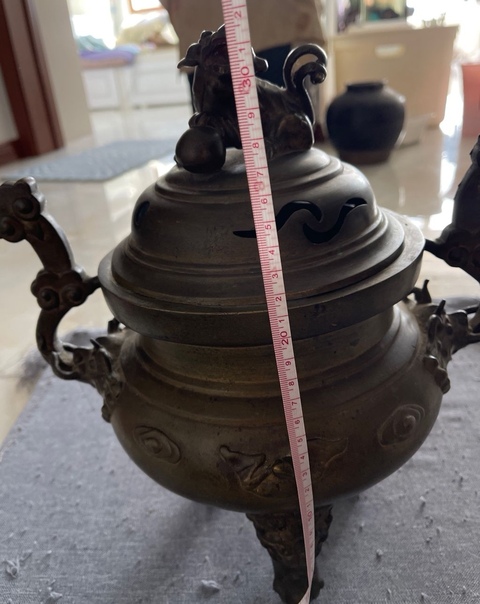 古玩銅器獸鈕熏爐真品鑒賞圖
