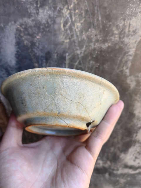 古玩陶瓷龍泉仿官青釉直壁洗真品鑒賞圖