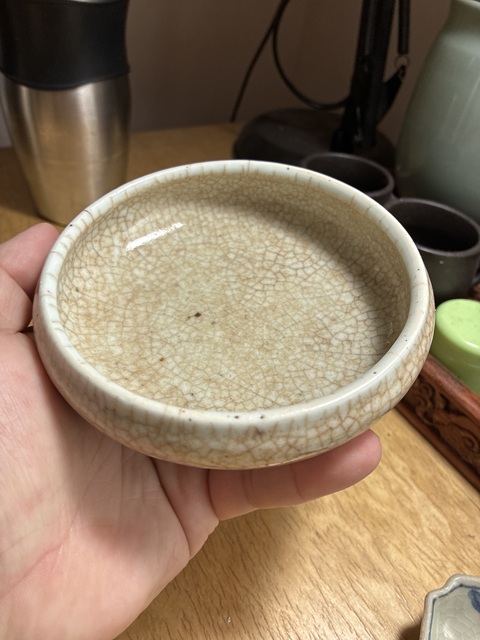 古玩陶瓷哥釉水洗真品鑒賞圖