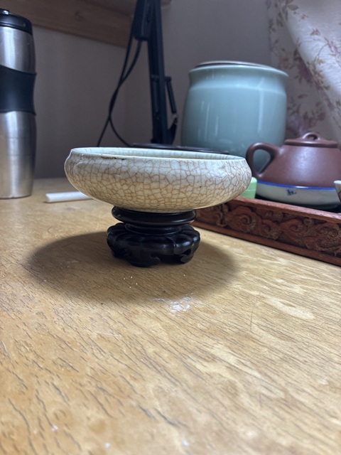 古玩陶瓷哥釉水洗真品鑒賞圖