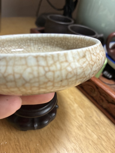古玩陶瓷哥釉水洗真品鑒賞圖
