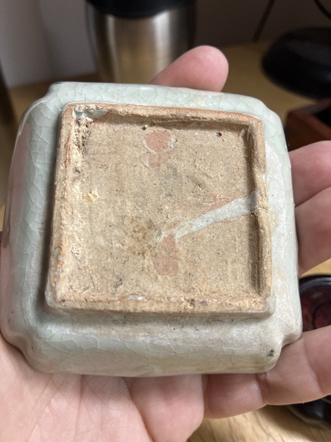 古玩陶瓷青花人物紋四方倭角盤真品鑒賞圖