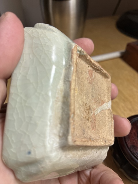 古玩陶瓷青花人物紋四方倭角盤真品鑒賞圖