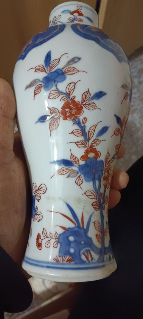 古玩陶瓷青花礬紅雞腿瓶真品鑒賞圖