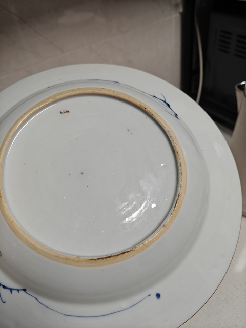 古玩陶瓷青花花卉紋盤真品鑒賞圖