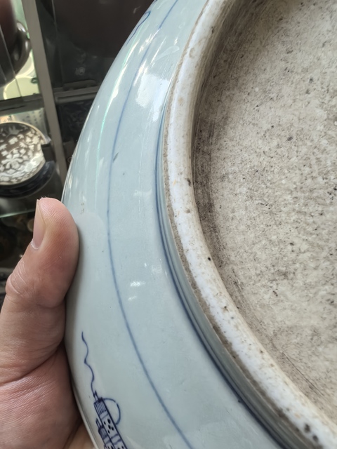 古玩陶瓷青花壽字紋盤真品鑒賞圖