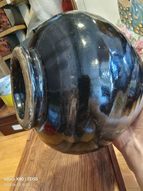 古玩陶瓷黑釉鐵花斑玉壺春瓶真品鑒賞圖