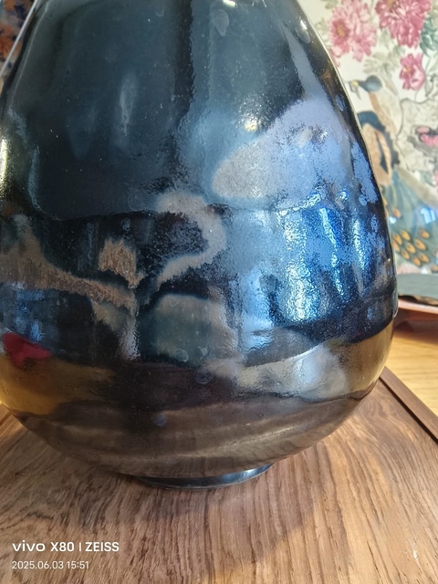古玩陶瓷黑釉鐵花斑玉壺春瓶真品鑒賞圖