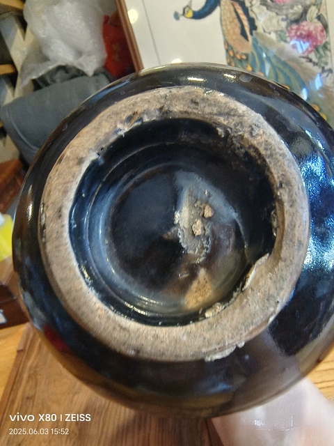 古玩陶瓷黑釉鐵花斑玉壺春瓶真品鑒賞圖