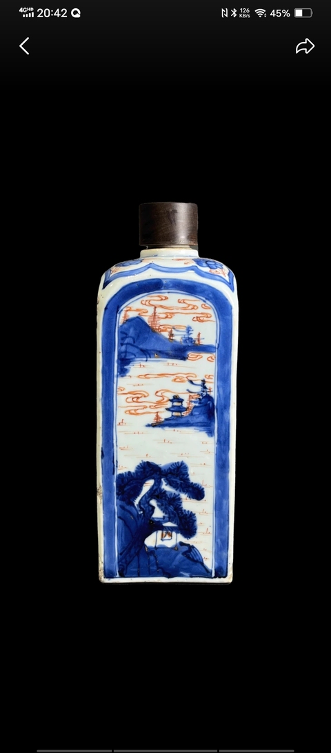 古玩陶瓷四方瓶真品鑒賞圖