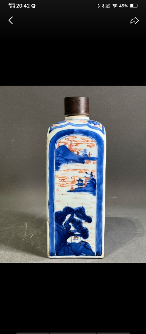 古玩陶瓷四方瓶真品鑒賞圖