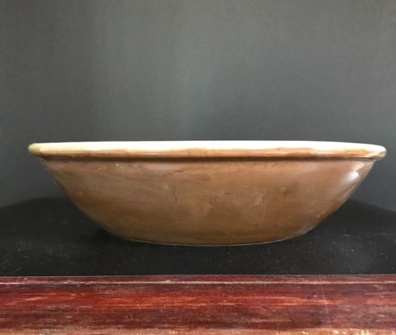 古玩陶瓷外紫金釉內青花山水紋洗手盆真品鑒賞圖