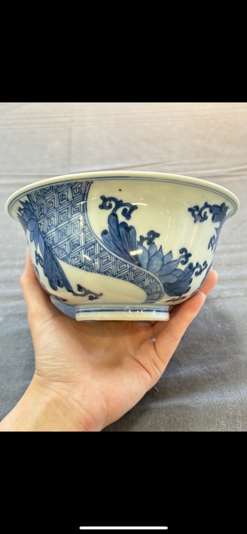 古玩陶瓷清代 青花人物紋碗（日本瓷）真品鑒賞圖