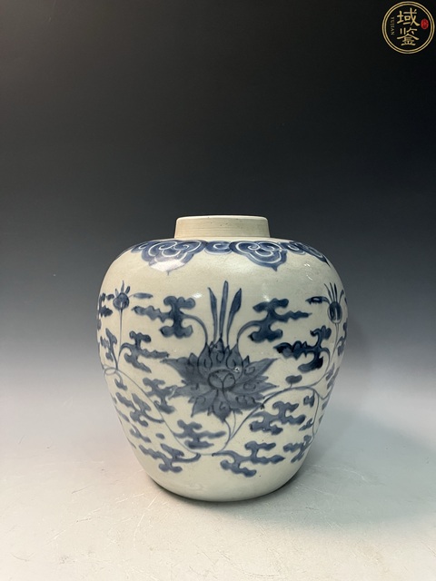 古玩陶瓷景德鎮(zhèn)青花花卉紋罐真品鑒賞圖
