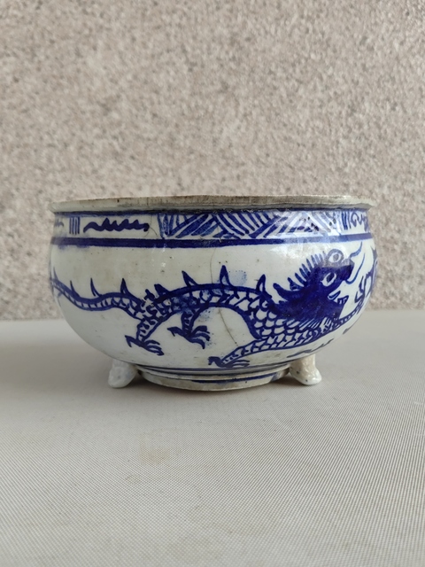 古玩陶瓷青花龍紋香爐拍賣，當前價格580元