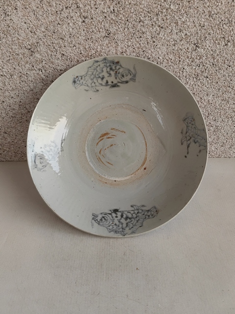 古玩陶瓷魚紋青花盤拍賣，當(dāng)前價格680元