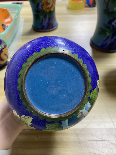 古玩銅器景泰藍銅賞瓶真品鑒賞圖