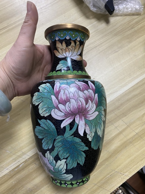 古玩銅器景泰藍瓶真品鑒賞圖