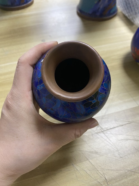 古玩銅器景泰藍銅賞瓶真品鑒賞圖