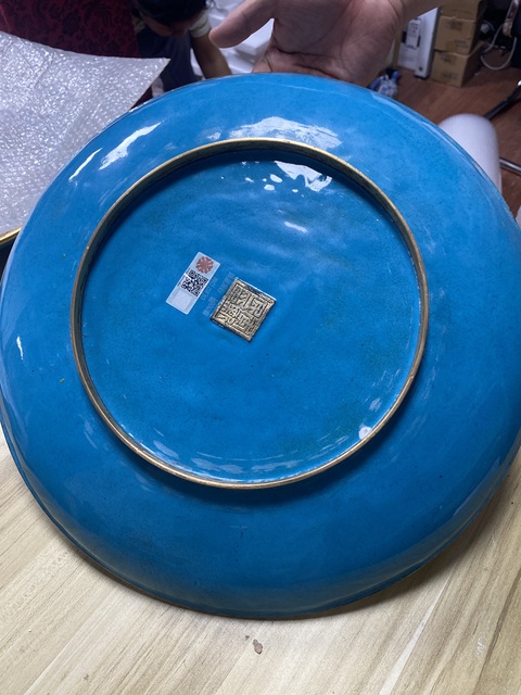 古玩銅器景泰藍盤真品鑒賞圖