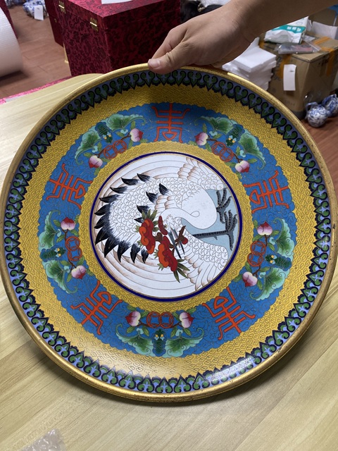 古玩銅器景泰藍盤真品鑒賞圖