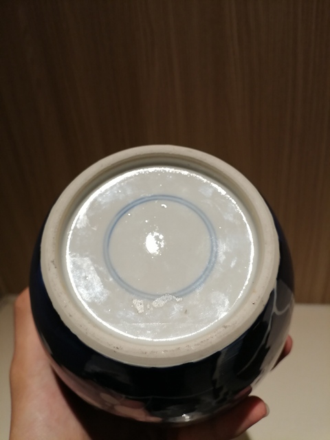 古玩陶瓷青花留白冰梅罐真品鑒賞圖