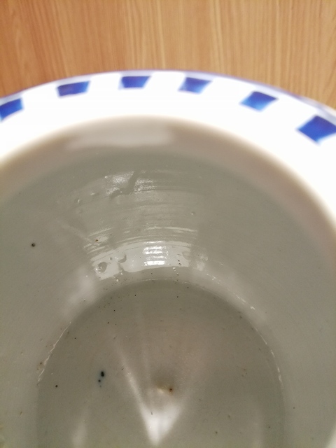 古玩陶瓷青花留白冰梅罐真品鑒賞圖