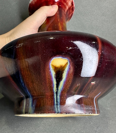 古玩陶瓷三陽(yáng)開(kāi)泰品種撇口瓶真品鑒賞圖